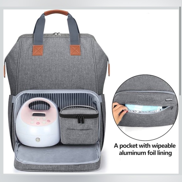LUXJA Breast Pump Bag with Compartments for Cooler Bag Breast Pump Backpack - Picture 4 of 17